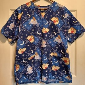 Vintage Pooh Scrub Top Small
